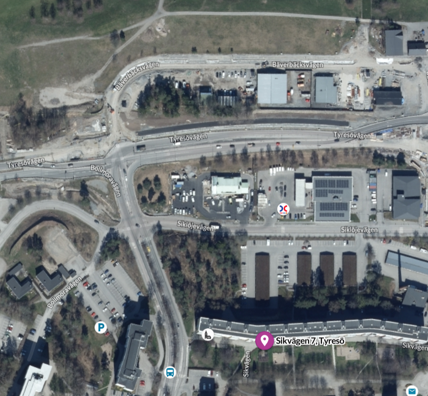 Karta till Tyresö Naprapatklinik, Sikvägen 7